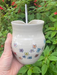 Image 3 of Flower decorated straw cup
