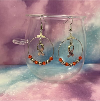 Image of Awareness Ribbon Hoop Earrings