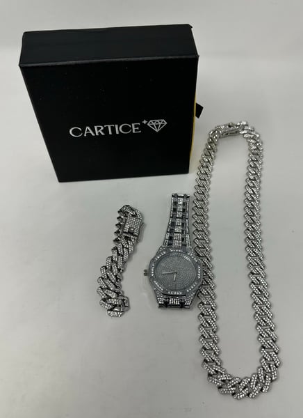 Image of Iced Out Watch Chain and Bracelet- Free Shipping 