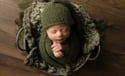 Olive Green Newborn Bonnet Wrap & Layer Photography Prop Set