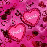 Image 4 of Trash Heart Valentines Earrings