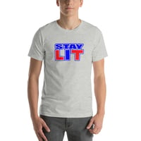 Image 4 of STAY LIT BLUE/RED Short-Sleeve Unisex T-Shirt
