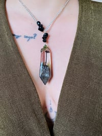 Image 8 of 🍄🌿Mushroom Terranium Obsidian Crystal Amulet 🌿🍄Large 