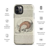 Image 4 of Antique Bookpage Detailed Anatomical Illustration Human Skull Tough Case for iPhone®