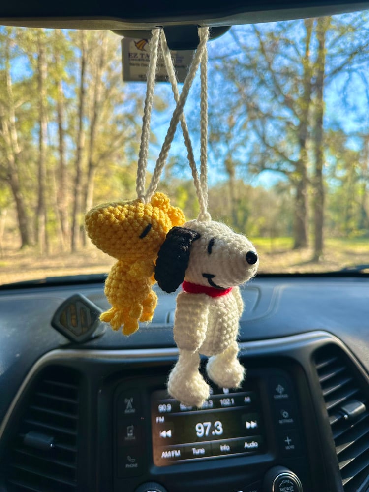 Image of snoop and woodstock car hangings set or separate 