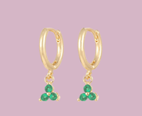 Fleur Emerald Gold Dangle