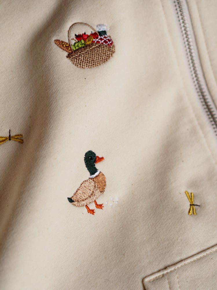 Image of Summer Sprinkles - Natural Raw zipped hoody