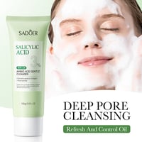 Image 1 of SADOER Salicylic Acid Facial Cleanser Face Wash Foam Face Cleanser Moisturizing Facial Cleansing Hyd