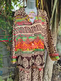 Image 4 of M/l Sari PJ lounge set with Bag tassel brown red