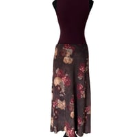 Image 4 of Vintage 90s Moody Brown Floral Maxi Skirt - Size 10 Made in Italy 