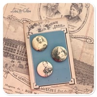 Image 4 of pack of 3 vintage style pin badges