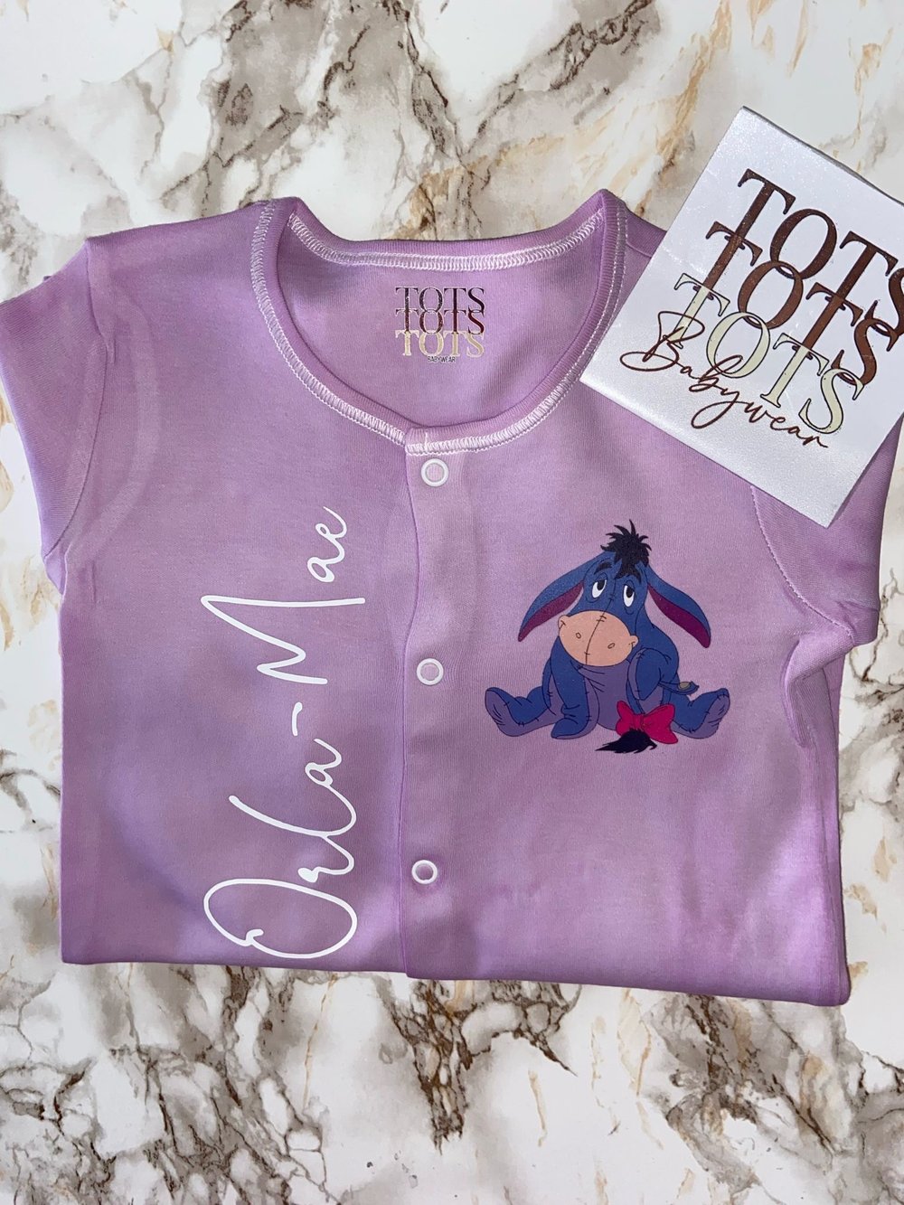 Hand Dyed Eeyore Sleepsuit