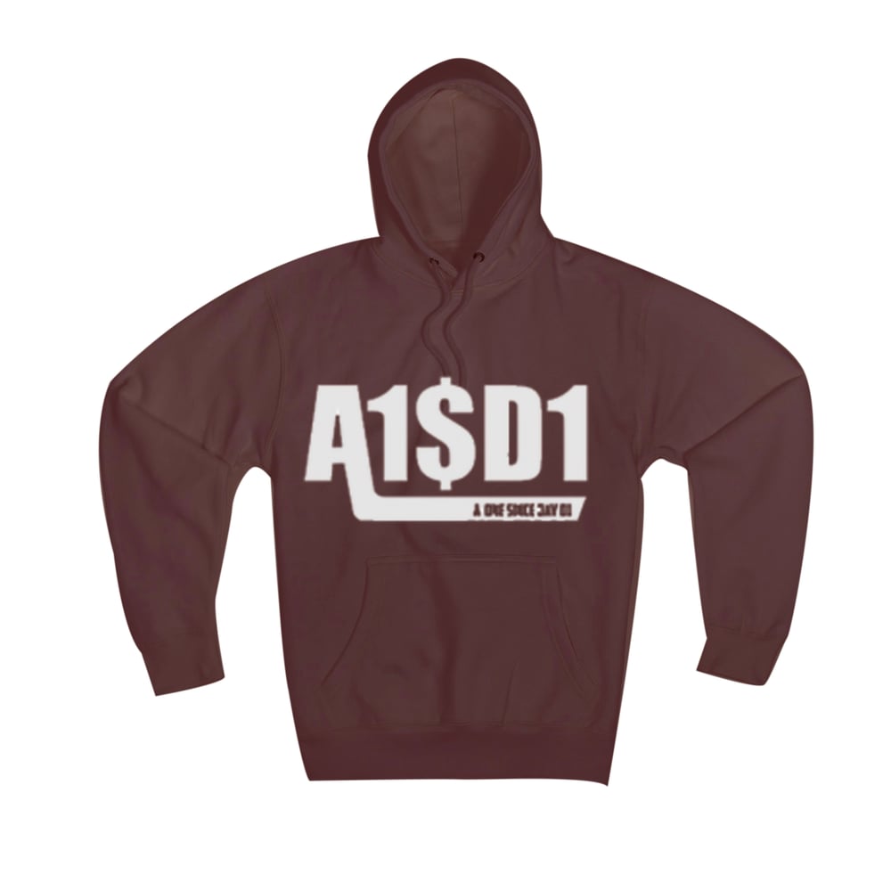 Image of A1$D1 HOODIE (BURGUNDY X WHITE)