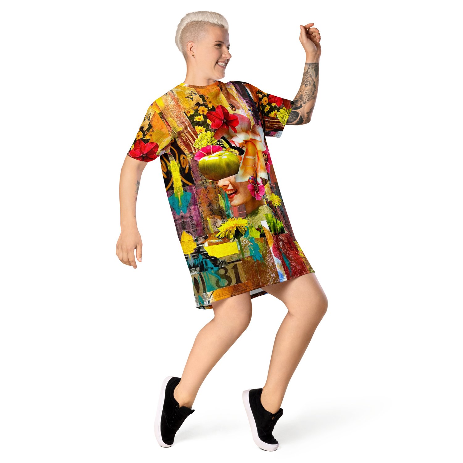 Image of FREE SHIPPING - Creating Joy - All Over Print T-shirt dress