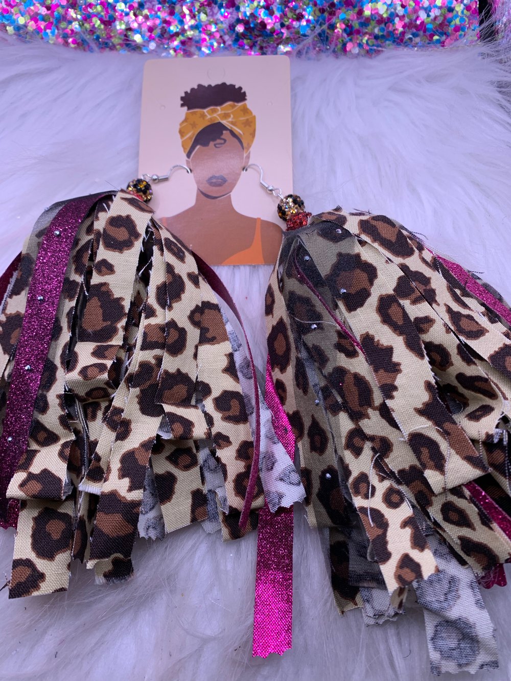 Image of Leopard Tassel earring 