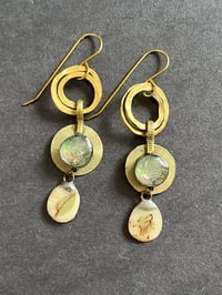Image 4 of Opal resin earrings (leaves)