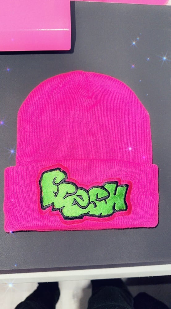 Image of Black Fresh beanie hat or pink fresh beanie hat