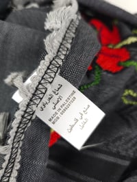 Image 3 of Black Original @hirbawi keffiyeh- hand stitched embroidery Palestine 