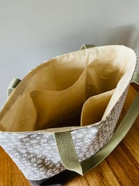 Image 2 of Fabric Tote Bag- Daisy Garden (Meadow Green colour)