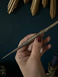 Image 2 of Magnifique porte-plume et ouvre-lettre plaqué argent, XIXÈME siècle