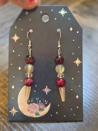 Pink tigers eye point earrings