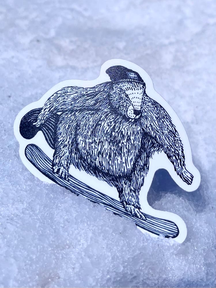 Beaver Snowboarding Sticker