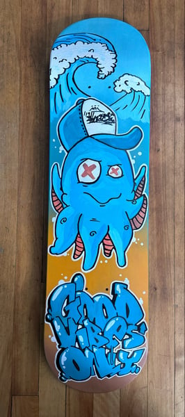 Image of 8.5 skateboard deck octo graffiti vibes 