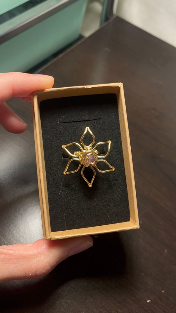Image of Flower Ring : Choose your crystal