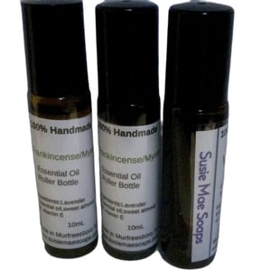 Image of Frankincense & Myrrh essential oil roller bottle