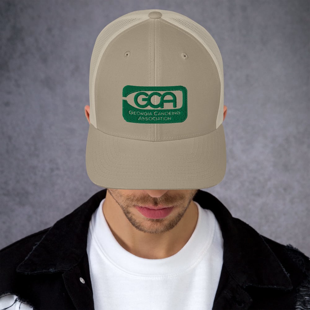 Image of Retro Trucker Cap, green logo