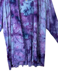 Image 7 of 2X PLUS Jersey Knit Open Cardigan in Purple Haze Watercolor