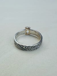 Image 10 of white sapphire ring with paisley band