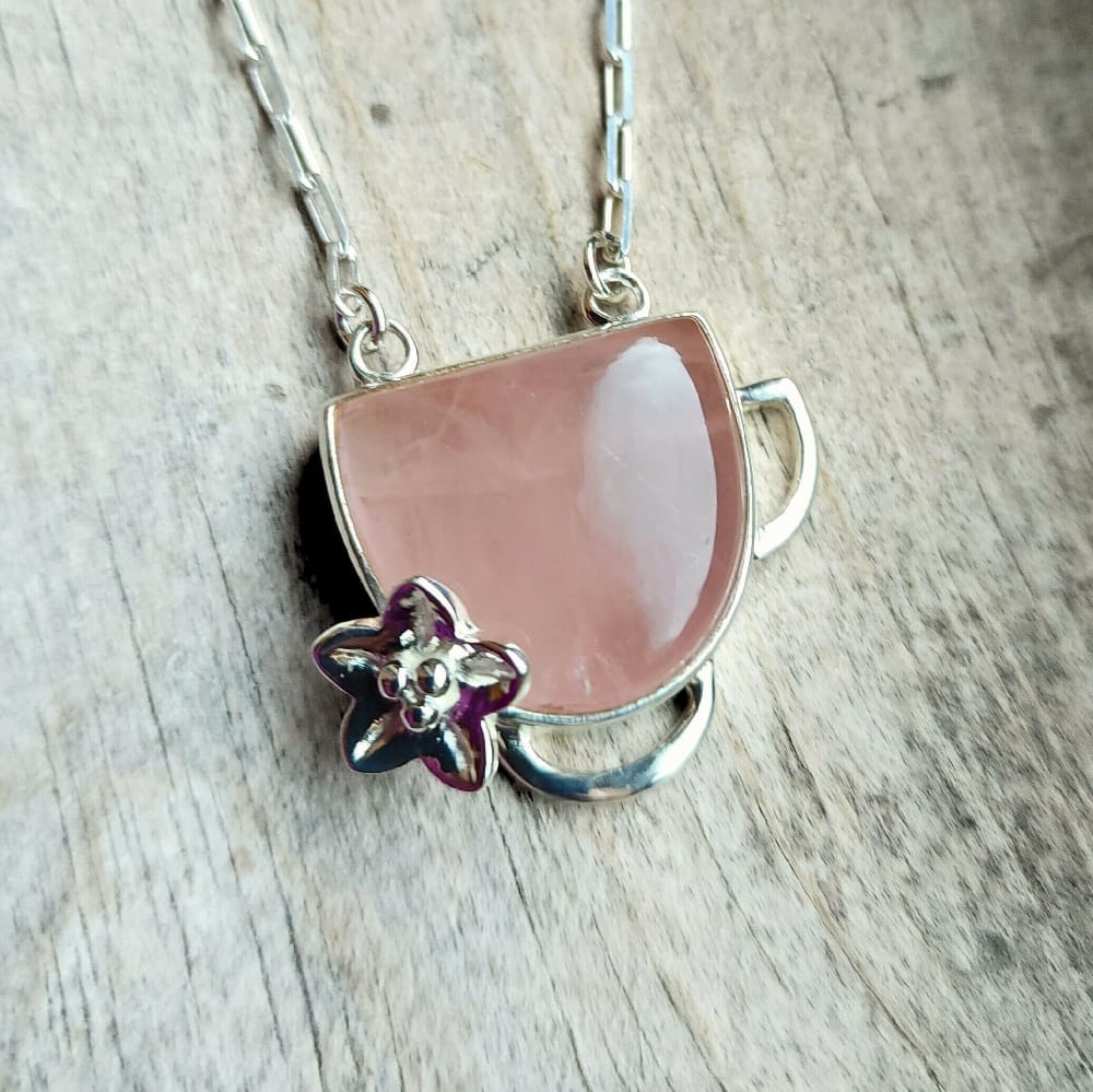 Image of Rose Quartz Pendant — Cup of Wings