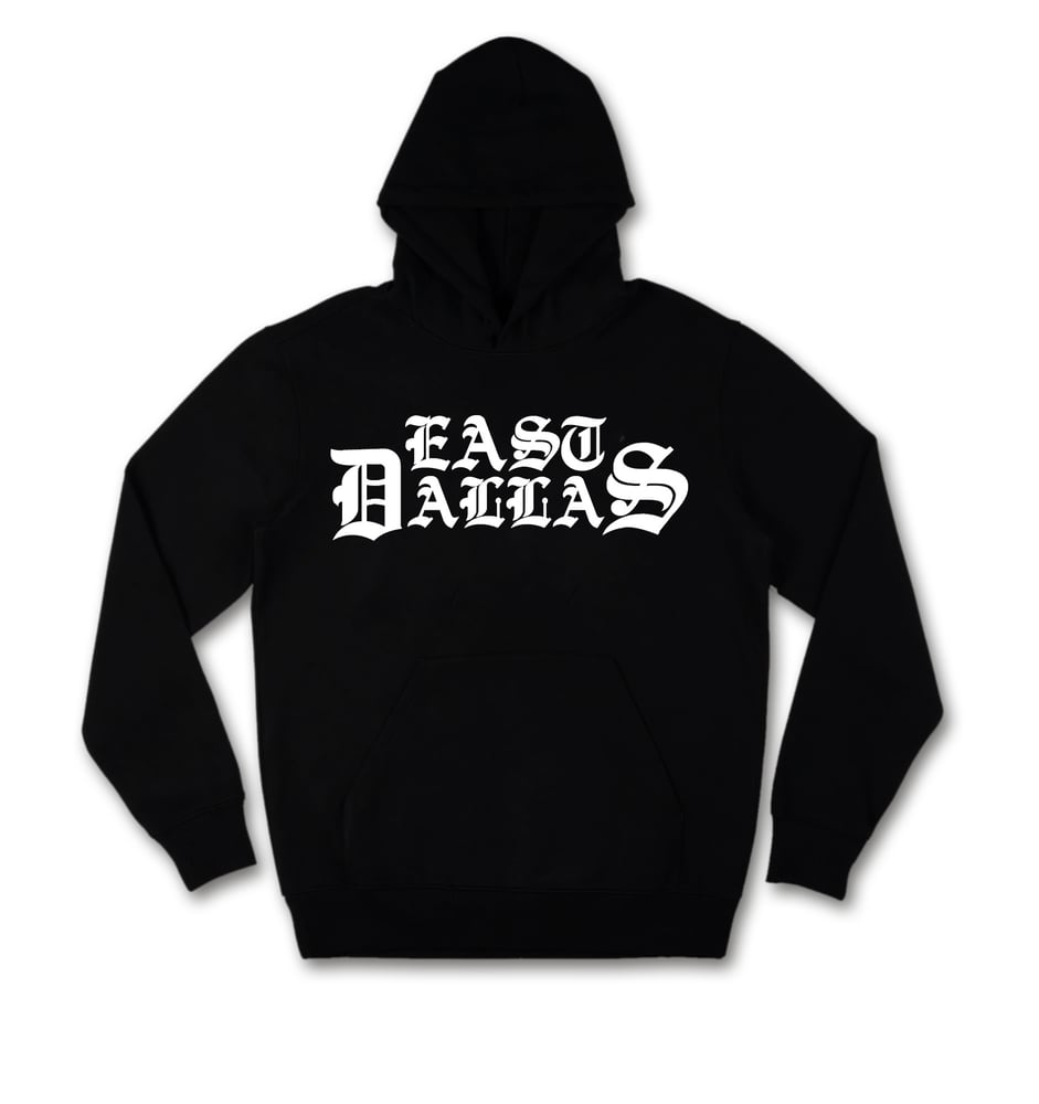Image of EAST DALLAS HOODIE (BLK/WHT)