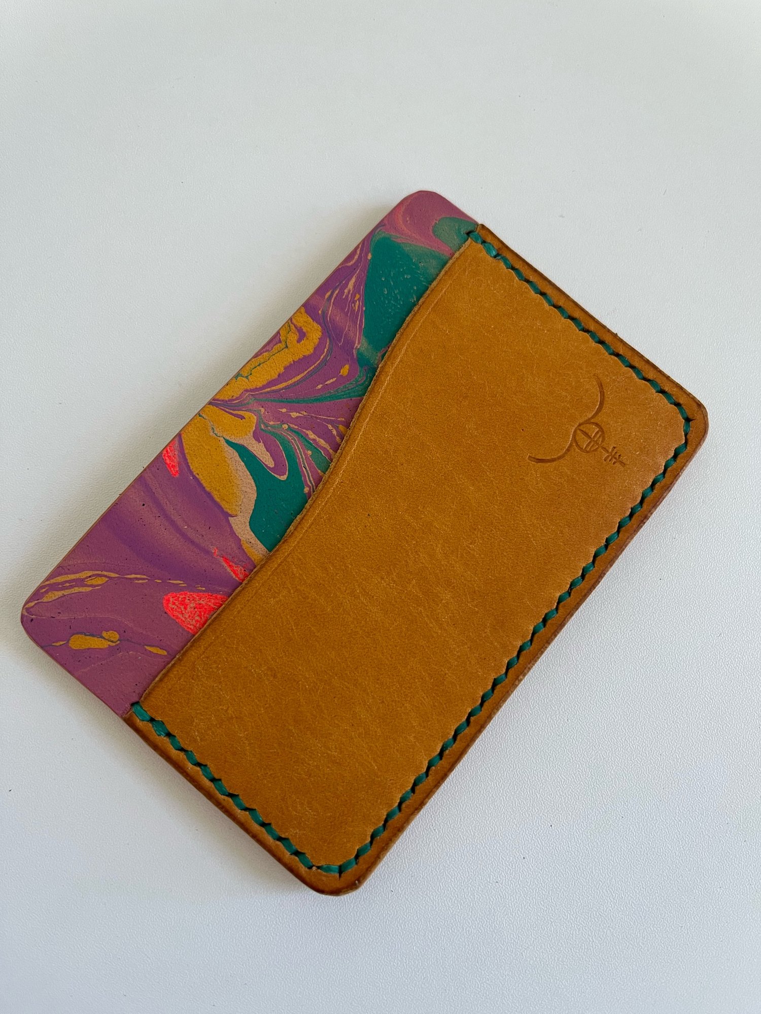 Image of Yellow Pueblo/Purple Marbled Horizontal Cardholder 
