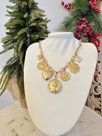 Image 1 of Gold Coin Charm Necklace