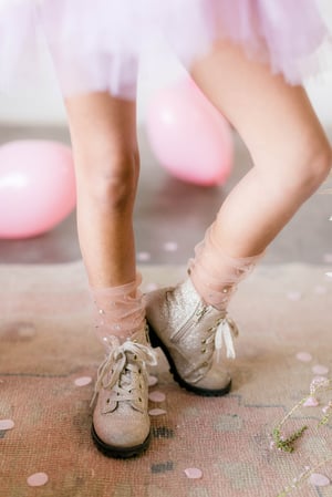 Image of Sheer Slouch Socks with Large Rhinestones