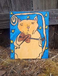 Image 1 of Orange Cat Playing Fiddle 