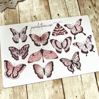 Image 4 of Butterfly Sticker Sheet | Transparent & White Vinyl Sticker Sheet