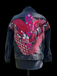 Image 1 of XL Red & Black Tie Quilt Jacket
