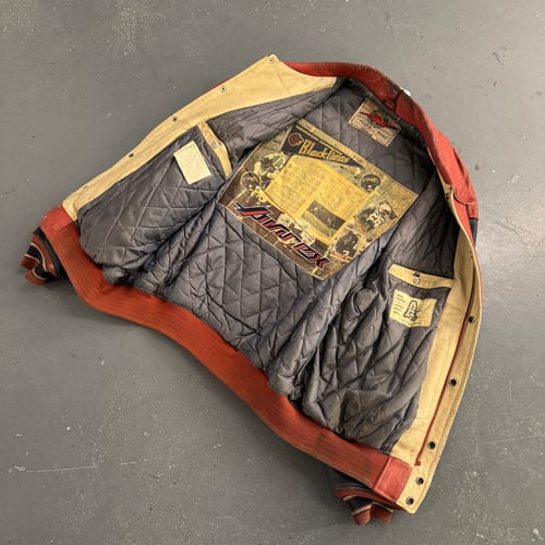 Image of 1990s Avirex “Blacklions” Leather Varsity Jacket, size XL