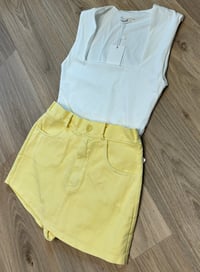 Image 2 of Pastel denim mini skort - 4 colours 