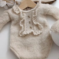 Image 2 of Newborn girls knitted set - Mandy  | beige