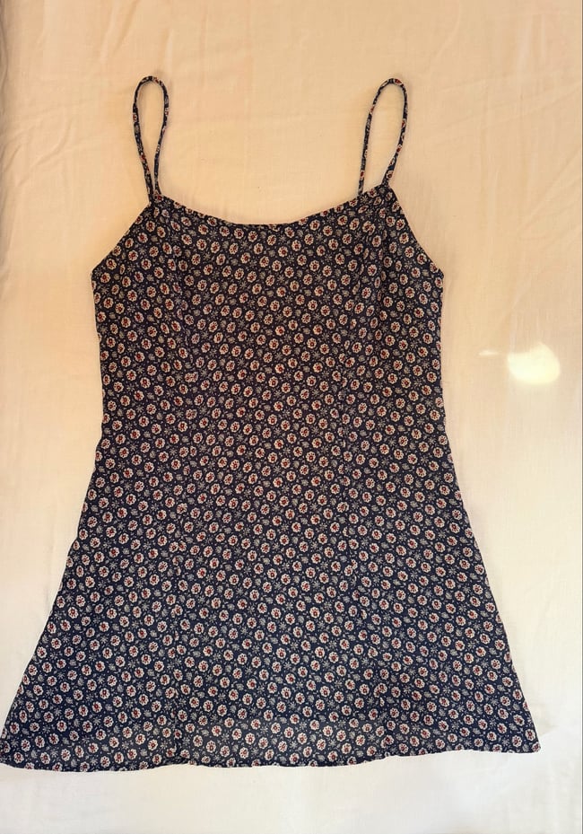 90s grunge era floral mini slip dress