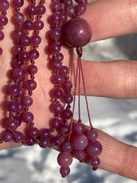Image 8 of Genuine Ruby MINI Mala, Ruby Hand Knotted Gemstone Necklace, July Birthstone Necklace