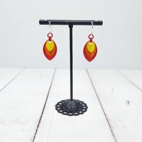Image 2 of Elemental Mini Triple Layer Scale Earrings
