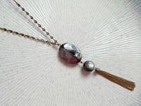 Image 1 of Sautoir pompon mica et bronze