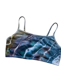 Image 3 of L (38) Cotton-Blend Strappy Bralette in Cool Geode Ice Dye