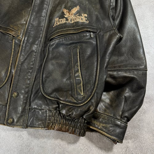 Image of 1990s Heavywieght Leather Air Force Jacket, Size Large