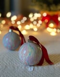 Marbled Ornaments - Gingerbread